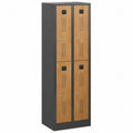 Stalen locker met 4 afsluitbare deuren, 180 x 60 x 50 cm, antraciet/eikenkleur